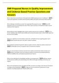 DNP-Prepared Nurses in Quality Improvement  and Evidence-Based Practice Questions and  Answers 