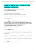 Endocrine Nursing ADN VTC Program Exam  Questions and Answers 