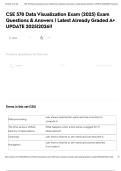CSE 578 Data Visualization Exam &lpar;2025&rpar; Exam Questions & Answers &vert; Latest Already Graded A&plus; UPDATE 2025&vert;2026&excl;&excl;