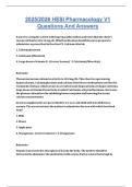 2025&sol;2026 HESI Pharmacology V1 &vert; Complete Exam Questions and Answers with Detailed Rationales