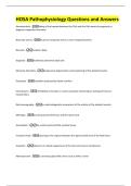 HOSA Pathophysiology Questions and Answers 