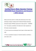 Certified Storm Water Operator &ndash; 100&plus; Exam Questions & Answers &vert; NPDES&comma; SWPPP&comma; Industrial Runoff&comma; MDEQ Compliance &vert; 2025&sol;2026