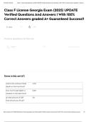 Class F License Georgia Exam &lpar;2025&rpar; UPDATE Verified Questions And Answers &vert; With 100&percnt; Correct Answers graded A&plus; Guaranteed Success&excl;&excl;