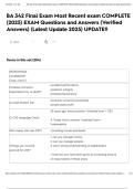 BA 342 Final Exam Most Recent exam COMPLETE &lpar;2025&rpar; EXAM Questions and Answers &lpar;Verified Answers&rpar; &lpar;Latest Update 2025&rpar; UPDATE&excl;&excl;