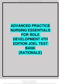 Advanced Practice Nursing Essentials 4th Edition Test Bank with Rationales A&plus;