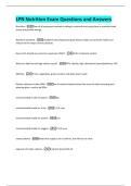 LPN Nutrition Exam Questions and Answers 