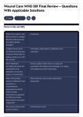 Wound Care WND 581 Final Review &ndash; Questions With Applicable Solutions