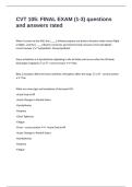 CVT 105&colon; FINAL EXAM &lpar;1-3&rpar; questions and answers rated 