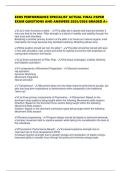 EXOS PERFORMANCE SPECIALIST ACTUAL FINAL PAPER EXAM QUESTIONS AND ANSWERS 2025&sol;2026 GRADED A&plus;