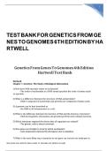 TEST BANK FOR GENETICS FROM GENES TO GENOMES 6TH EDITION BY HARTWELL 