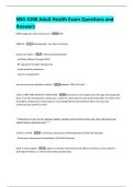 NSG 4100 Adult Health Exam Questions and  Answers 
