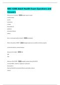 NSG 4100 Adult Health Exam Questions and  Answers