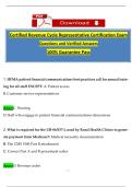 Certified Revenue Cycle Representative &lpar;CRCR&rpar; Certification Exam &ndash; Questions and Verified Answers &lpar;100&percnt; Pass Guarantee&rpar;