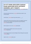 CCI CCT EXAM &lpar;2025&sol;2026&rpar; Updated&colon; EXAM QUESTIONS WITH ACCURATE ANSWERS &vert; GET IT RIGHT&excl;&excl;