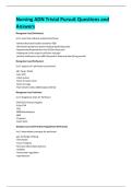 Nursing ADN Trivial Pursuit Questions and  Answers 