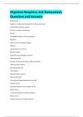 Organism Response and Homeostasis  Questions and Answers 