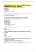 GENERAL CRANE SAFETY FINAL PAPER QUESTIONS AND ANSWERS 2025&sol;2026 ALL RATED A&plus;