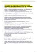 INSTRUMENTAL ANALYSIS COMPREHENSIVE EXAM QUESTIONS AND SOLUTIONS 2025&sol;2026 ALL GRADED A&plus;