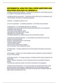 INSTRUMENTAL ANALYSIS FINAL PAPER QUESTIONS AND SOLUTIONS 2025&sol;2026 ALL GRADED A&plus;