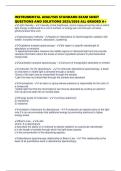 INSTRUMENTAL ANALYSIS STANDARD EXAM SHEET QUESTIONS AND SOLUTIONS 2025&sol;2026 ALL GRADED A&plus;