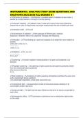 INSTRUMENTAL ANALYSIS STUDY GUIDE QUESTIONS AND SOLUTIONS 2025&sol;2026 ALL GRADED A&plus;