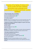 Essentials of Fire Fighting 7th Edition Exam  STUDY GUIDE 2025&sol;2026 VERIFIED  QUESTIONS AND ANSWERS WITH  RATIONALES &vert;&vert; GUARANTEED PASS <LATEST  VERSION>