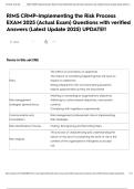 RIMS CRMP-Implementing the Risk Process EXAM 2025 &lpar;Actual Exam&rpar; Questions with verified Answers &lpar;Latest Update 2025&rpar; UPDATE&excl;&excl;