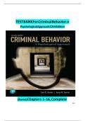 TESTBANK For Criminal Behavior&colon; A Psychological Approach&comma; Twelfth Edition