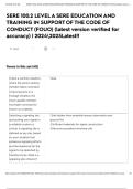 SERE 100&period;2 LEVEL A SERE EDUCATION AND TRAINING IN SUPPORT OF THE CODE OF CONDUCT &lpar;FOUO&rpar; &lpar;latest version verified for accuracy&rpar; &vert; 20242025Latest&excl;&excl;