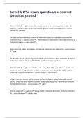 Level 1 CVA exam questions n correct answers passed