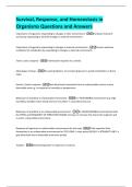Survival&comma; Response&comma; and Homeostasis in  Organisms Questions and Answers 