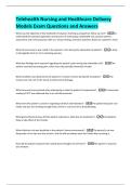 Telehealth Nursing and Healthcare Delivery  Models Exam Questions and Answers
