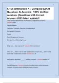 CHIA certification A&plus; Compiled EXAM Questions & Answers &vert; 100&percnt; Verified solutions &vert;Questions with Correct Answers 2025 latest update&excl;&excl;