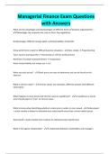 Managerial Finance Exam Questions with Answers