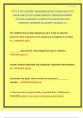TCFP & GFD HAZMAT AWARENESS&sol;OPS EXAM&comma; PRACTICE EXAM AND STUDY GUIDE NEWEST 2025&sol;2026 NEWEST ACTUAL EXAM WITH COMPLETE QUESTIONS AND VERIFIED ANSWERS &vert;ALREADY GRADED A&plus;&vert;