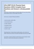 UCLA EMT CH&period;24 &lpar;Trauma&rpar; Exam Questions &lpar;2025&rpar; Complete Exam Questions and Answers &vert; already graded A&plus;