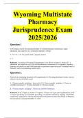 Wyoming Multistate Pharmacy Jurisprudence Exam 2025&sol;2026