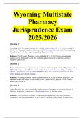 Wyoming Multistate Pharmacy Jurisprudence Exam 2025&sol;2026