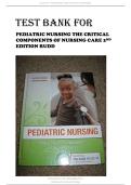 Test Bank For Pediatric Nursing&colon; The Critical Components of Nursing Care First Edition by Kathryn Rudd &lpar;Author&rpar;&comma; Diane Kocisko &lpar;Author&rpar; &lpar;Latest edition with All Chapters Covered&rpar; &lpar;complete solution &rpar; &lpar;2025&sol;26&rpar;