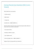 Nursing Theories Exam Questions With Correct Answers 