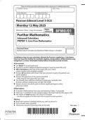 EDEXCEL further mathematics 8fm0-01 paper 1- core pure mathematics june-2025