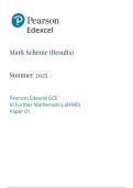 EDEXCEL further mathematics 8fm0-01 paper 1- core pure mathematics mark scheme june-2025