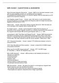 MRI EXAM 1 QUESTIONS & ANSWERS