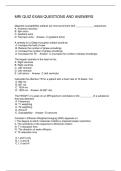 MRI QUIZ EXAM QUESTIONS AND ANSWERS