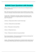 NUR401 Exam Questions with Answers