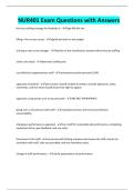 NUR401 Exam Questions with Answers