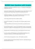 NUR401 Exam Questions with Answers