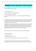 NUR401 Exam Questions with Answers