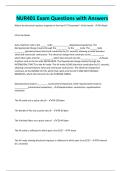 NUR401 Exam Questions with Answers