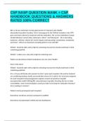 CSP NASP QUESTION BANK &plus; CSP HANDBOOK QUESTIONS & ANSWERS RATED 100&percnt; CORRECT